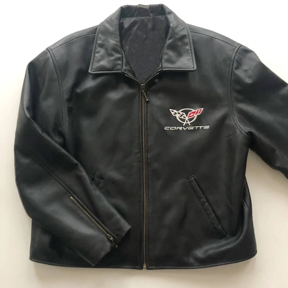 Corvette C5 Racing Black Leather Jacket (1) Corvette C5 Racing Black Leather Jacket