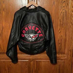 Corvette C5 Vintage Black Leather Jacket