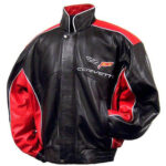 Corvette C6 Red Black Racing Leather Jacket