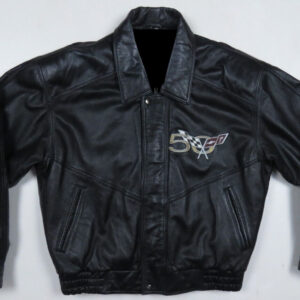 Corvette Chevy 50th Anniversary Black Leather Jacket