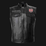 Dodge Motor Car Black Leather Vest