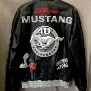 Ford Mustang 40th Anniversary Black Leather Jacket