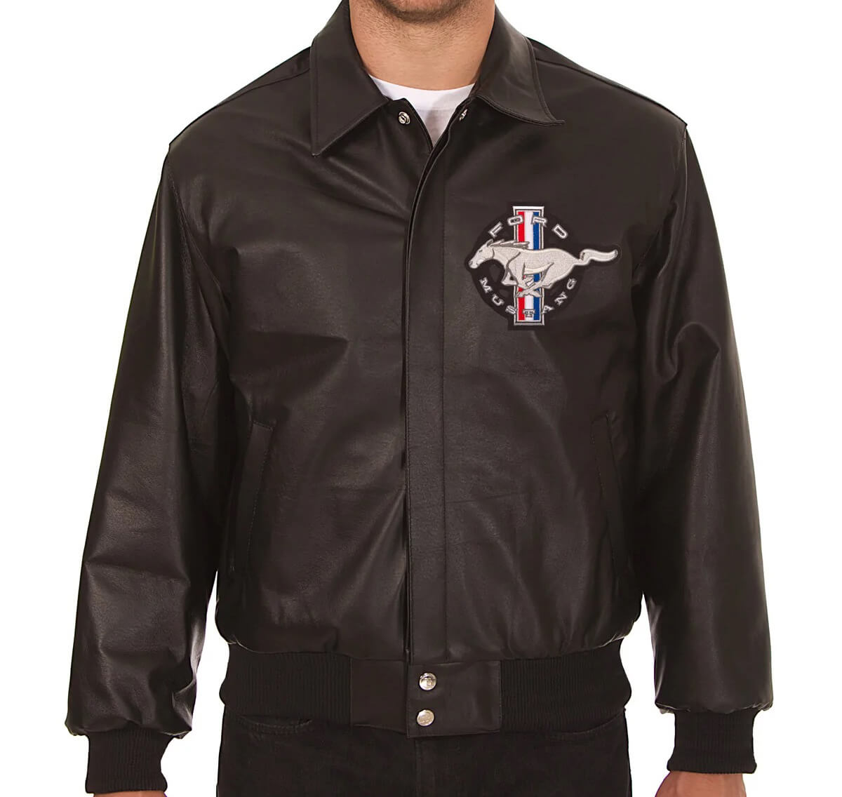 Ford Mustang Black Bomber Leather Jacket (1) Ford Mustang Black Bomber Leather Jacket