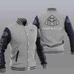 Gray Navy Maybach Baseball Varsity Jacket