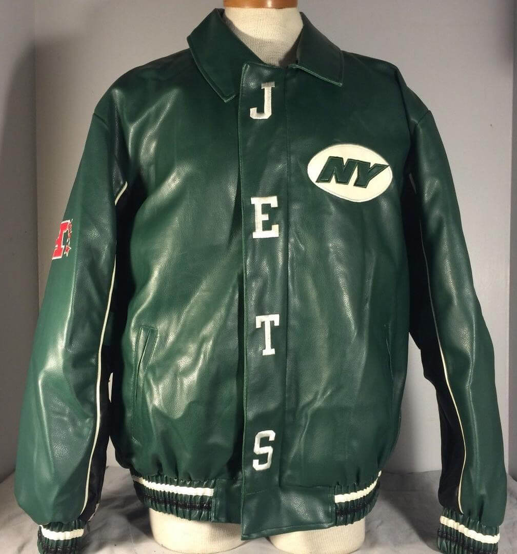 Green Black New York Jets NFL Team Leather Jacket