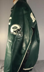 Green Black New York Jets NFL Team Leather Jacket