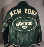 Green Black New York Jets NFL Team Leather Jacket