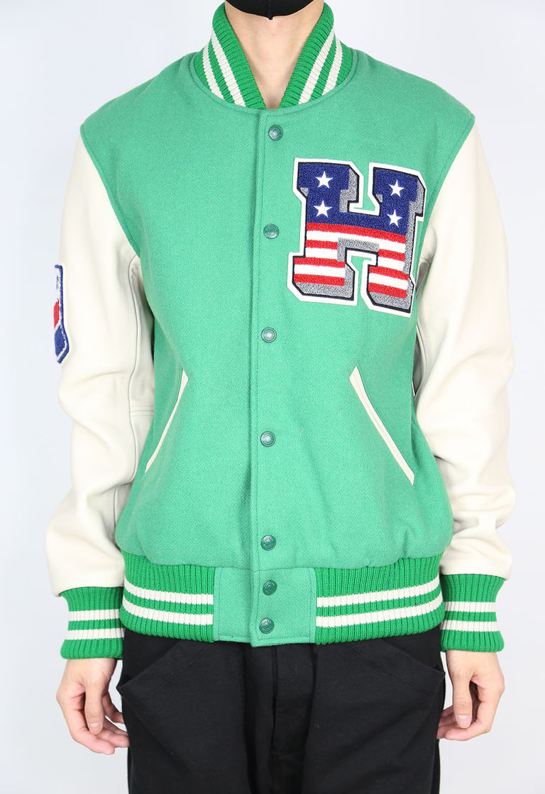 Hysteric Glamour Green Vixen Girl Varsity Jacket (1) Hysteric Glamour Green Vixen Girl Varsity Jacket