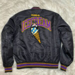 Ice Cream Black Rashomon Fox Coach BBC Satin Jacket