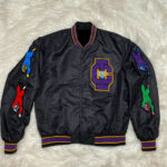 Ice Cream Black Rashomon Fox Coach BBC Satin Jacket