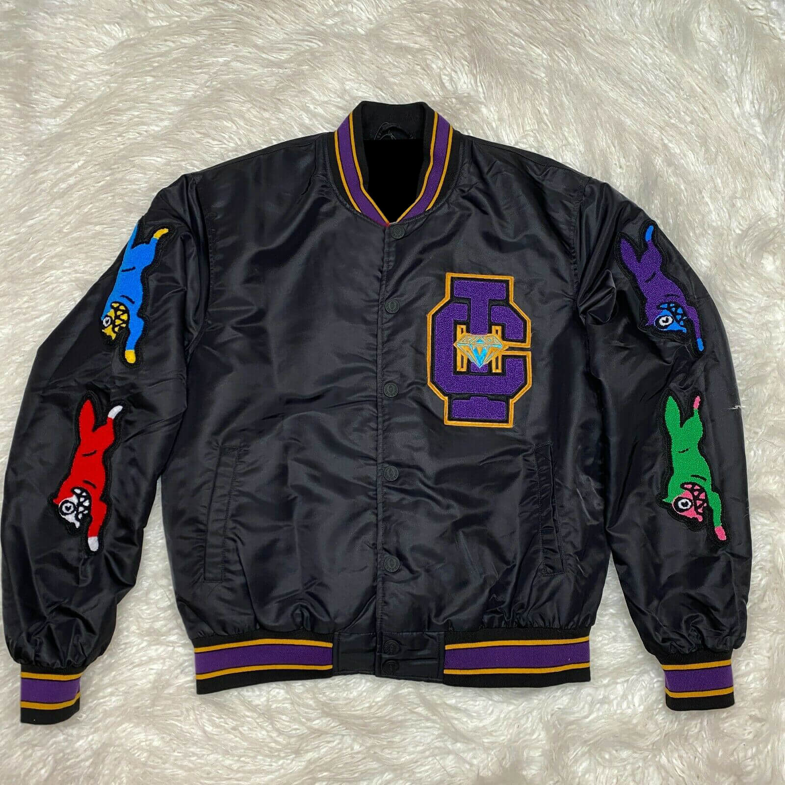 Ice Cream Black Rashomon Fox Coach BBC Satin Jacket (2) Ice Cream Black Rashomon Fox Coach BBC Satin Jacket