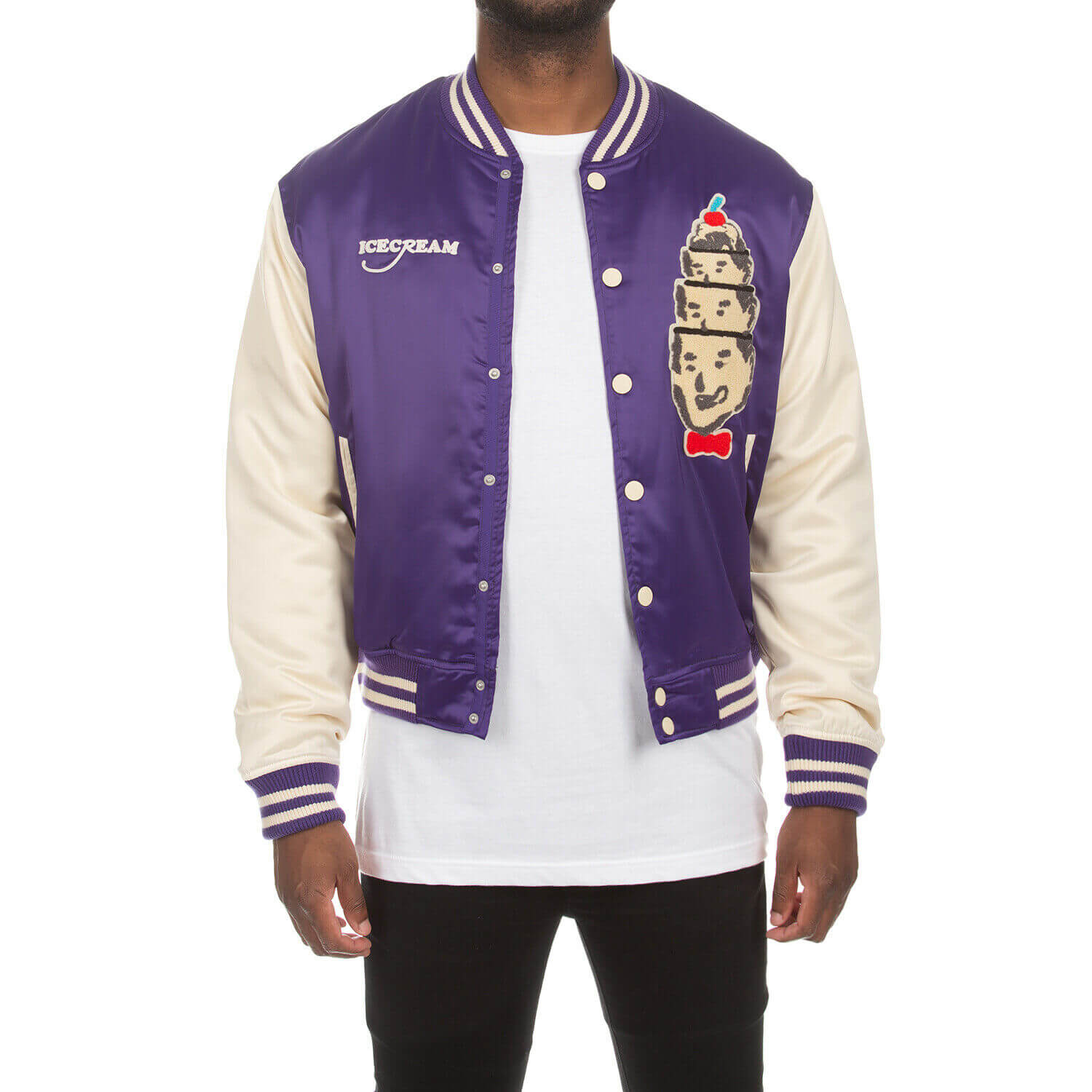 Ice Cream Hoodini Purple White BBC Satin Jacket (2) Ice Cream Hoodini Purple White BBC Satin Jacket