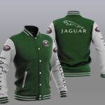Jaguar Green White Varsity Baseball Jacket