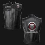 Jaguar Motor Car Black Leather Vest