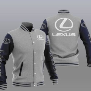 Lexus Gray Navy Varsity Baseball Jacket