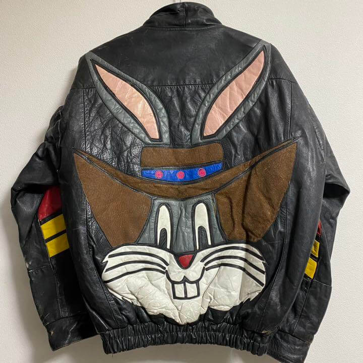 Looney Tunes Bugs Bunny Black Leather Jacket (1) Looney Tunes Bugs Bunny Black Leather Jacket