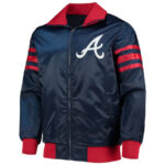MLB Atlanta Braves The Captain II Navy Satin Jacket