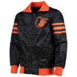 MLB Black Baltimore Orioles Captain II Zip Satin Jacket