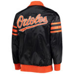 MLB Black Baltimore Orioles Captain II Zip Satin Jacket