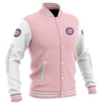 MLB Chicago Cubs Pink Baseball Varsity Jacket