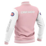 MLB Chicago Cubs Pink Baseball Varsity Jacket