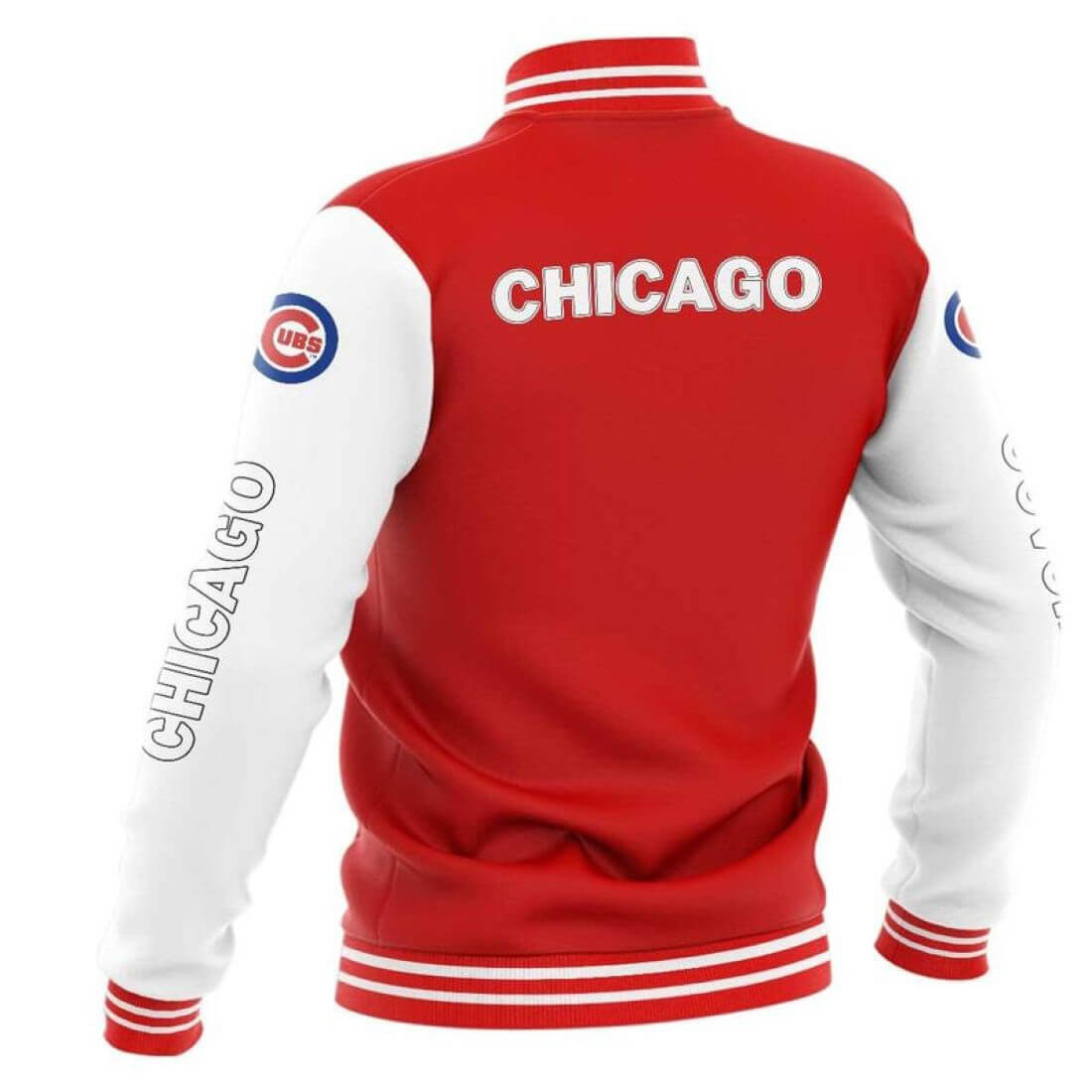 red jacket cubs shirt