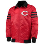 MLB Cincinnati Reds Captain II Red Zip Satin Jacket