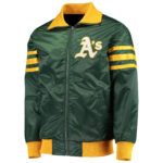 MLB Green Oakland Athletics The Captain II Satin Jacket