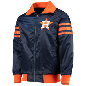 MLB Navy Houston Astros The Captain II Satin Jacket
