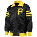 MLB Pittsburgh Pirates Captain II Black Zip Satin Jacket