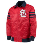 MLB St Louis Cardinals Captain II Red Zip Satin Jacket