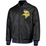 Minnesota Vikings NFL Black Leather Jacket