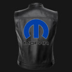 Mopar Motor Car Black Leather Vest