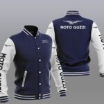 Moto Guzzi Navy White Varsity Baseball Jacket