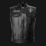 Mustang Motor Car Black Leather Vest