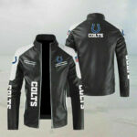 NFL Black Indianapolis Colts Color Block Leather Jacket