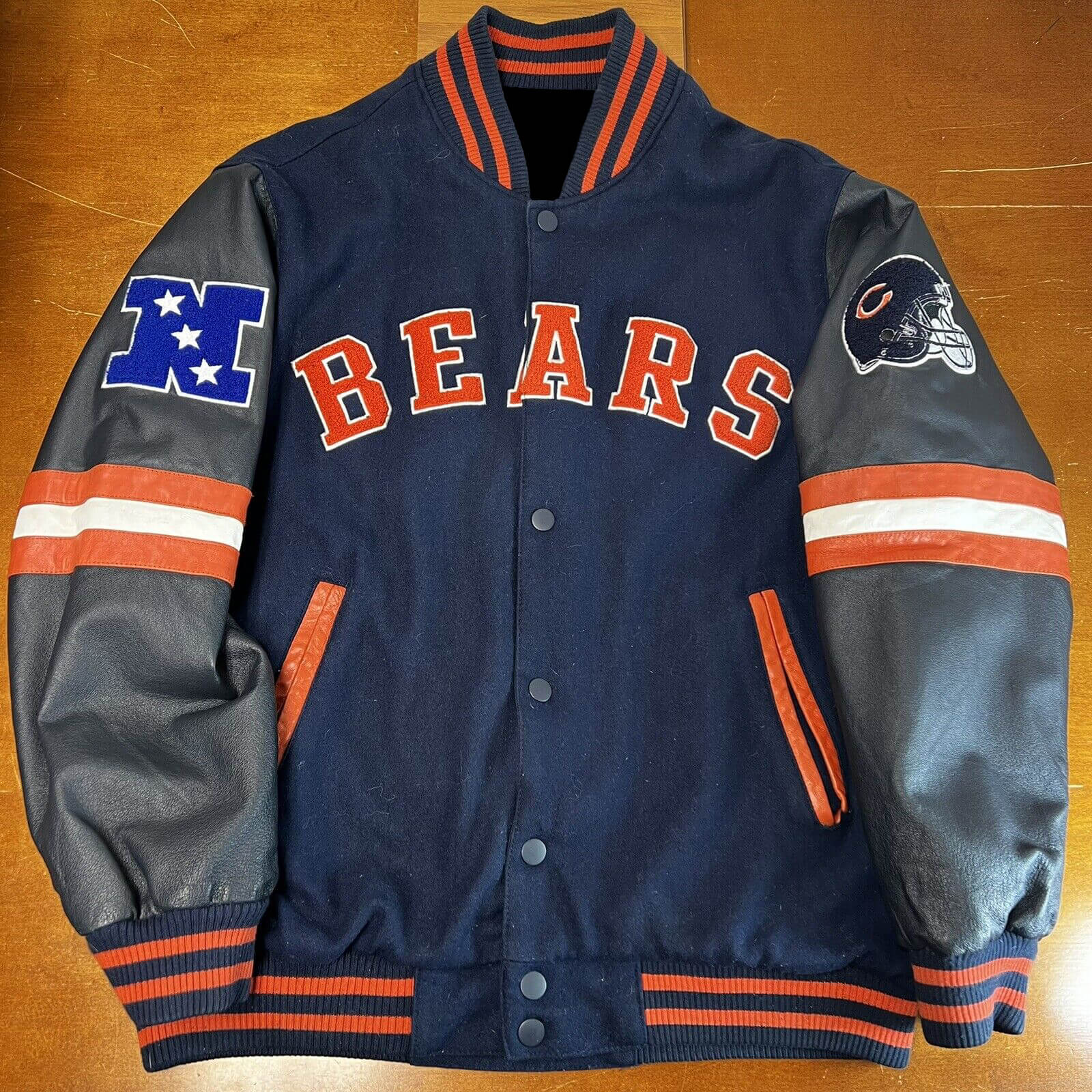 NFL Chicago Bears Multicolor Varsity Jacket (1) NFL Chicago Bears Multicolor Varsity Jacket