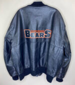 NFL Chicago Bears Navy Blue Leather Jacket