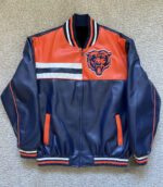 NFL Chicago Bears Tricolor Leather Jacket