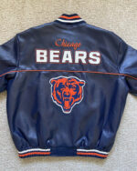 NFL Chicago Bears Tricolor Leather Jacket