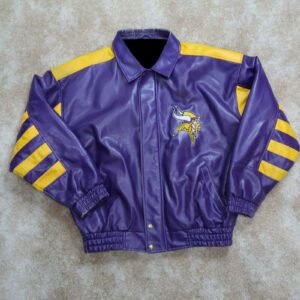 NFL Minnesota Vikings Purple And Yellow Leather Jacket
