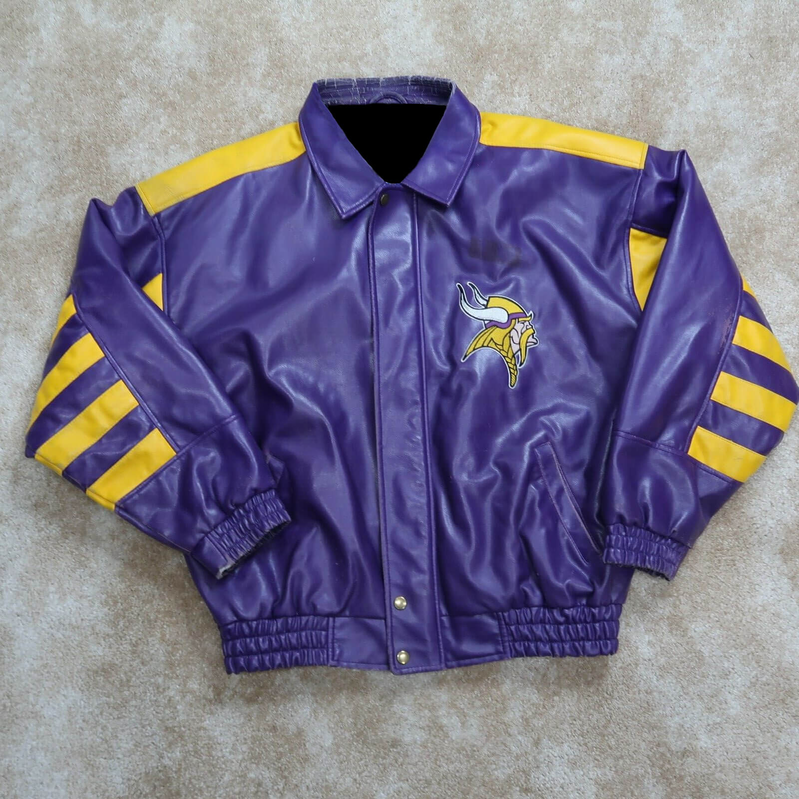 NFL Minnesota Vikings Purple And Yellow Leather Jacket (1) NFL Minnesota Vikings Purple And Yellow Leather Jacket