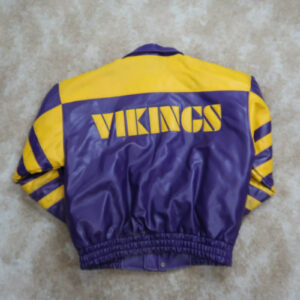 NFL Minnesota Vikings Purple And Yellow Leather Jacket