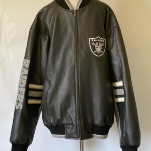 NFL Oakland Raiders Black Leather Jacket