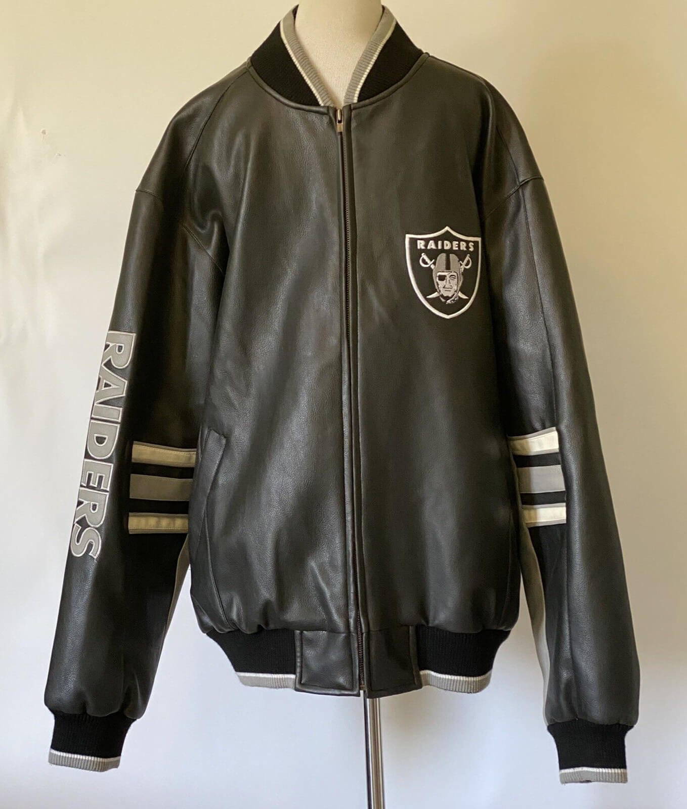 NFL Oakland Raiders Black Leather Jacket (1) NFL Oakland Raiders Black Leather Jacket
