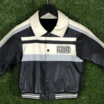 NFL Oakland Raiders Multicolor Leather Jacket
