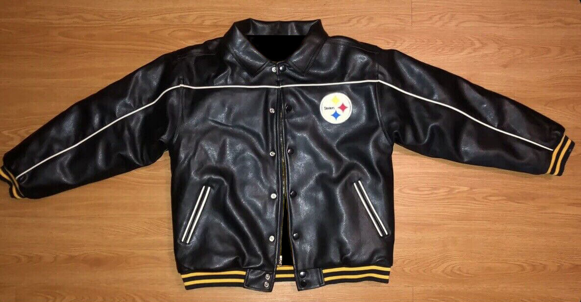 NFL Pittsburgh Steelers Leather Bomber Jacket (1) NFL Pittsburgh Steelers Leather Bomber Jacket