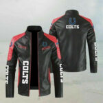 NFL Red Indianapolis Colts Color Block Leather Jacket