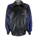 NFL St Louis Rams Black/Blue/Yellow Leather Jacket Large