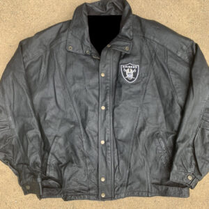 NFL Team Oakland Raiders Black Leather Jacket